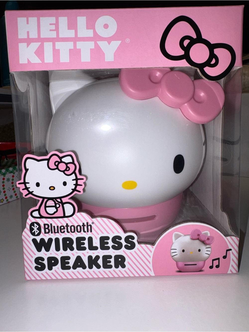 6" x 6" Hello Kitty Pink Wireless Speaker - Bright Pink & White Accents